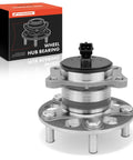 Rear Wheel Bearing And Hub Assembly With ABS And 5 Lug For Hyundai Elantra 2017 2020 And Kona 2018 2022 FWD Only, shown with box