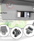 2 Pack Sun Visor Clip Replacement For Honda Cars OEM Style Clip Hook Durable showing nylon material and installation