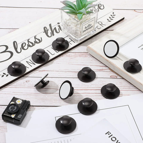 20 Pack Self Adhesive Cabinet Knobs Mini Pull Handles For Cabinets Drawers Wardrobes And Windows Black Plastic Finish