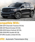 Side view of a dark SUV compatible with Direct Fit Engine Motor Mount Replacement For 2009 To 2019 Traverse Enclave Acadia Saturn 3 6L Automatic Transmission OE Replacement A5444 A5548HY A5549HY A5458HY Durable Easy Install For A Quiet Smooth Ride.