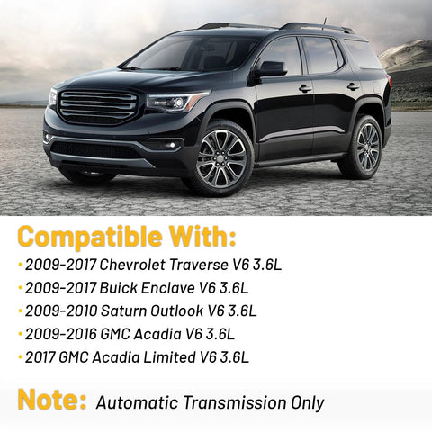 Side view of a dark SUV compatible with Direct Fit Engine Motor Mount Replacement For 2009 To 2019 Traverse Enclave Acadia Saturn 3 6L Automatic Transmission OE Replacement A5444 A5548HY A5549HY A5458HY Durable Easy Install For A Quiet Smooth Ride.