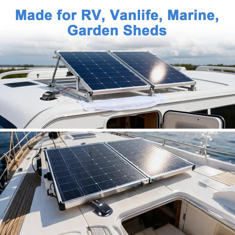Prewired Solar Cable Entry Gland With 10Ft 10AWG PV Cable, MC4 Compatible, Weatherproof roof entry housing on RV and boat