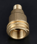 Solid Brass Propane Quick Connect Hose Fitting Adapter With One Quarter Inch Male Pipe Thread Converts QCC1 Type 1 Nut To POL Female Heavy Duty Gas Hose Adapter For Grills And Heaters No-Wrench Installation