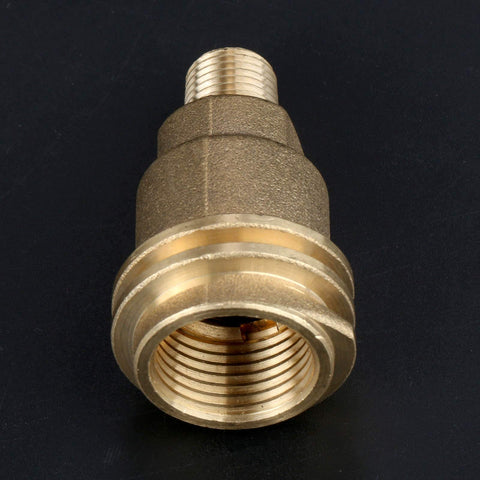 Solid Brass Propane Quick Connect Hose Fitting Adapter With One Quarter Inch Male Pipe Thread Converts QCC1 Type 1 Nut To POL Female Heavy Duty Gas Hose Adapter For Grills And Heaters No-Wrench Installation