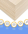 Basswood sheets, 20-pack, 4x8 in, 1/8 in thick, unfinished for crafts, by Amazon