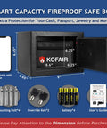 Compact Home Safe With Fireproof Bag Digital Keypad And Light 0.23 Cu Ft Mini Safe For Cash Jewelry Passports And Valuables Easy Key Access Security For Home Office Stash
