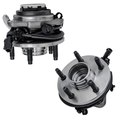 Front Wheel Hub And Bearing Assembly Kit With Inner And Outer Tie Rods, Sway Bar Links, And Lower Ball Joints For Ford Ranger And Mazda B4000 1998 To 2000 4WD ABS 10 Piece Replacement Set close-up view
