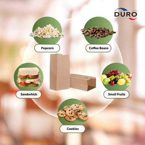 Kraft Paper Lunch Bags 500 Count Bulk, Brown Disposable Bags With SOS Bottom For Snacks, Sandwiches, Coffee Beans, and More