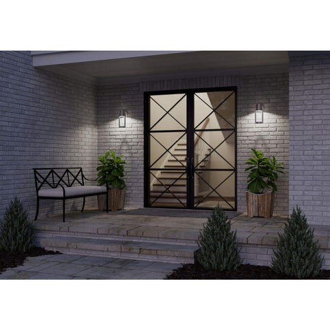 Modern Outdoor LED Sconce In Gray, Compact 12X5 Inch Wall Light, Weather Resistant Porch Accent, Z 1030 Series, Energy Efficient