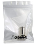 Two Pack 32mm One Quarter Inch To Three Eighths Inch Female To Female Threaded Screw Adapter Spigot in sealed plastic packaging.