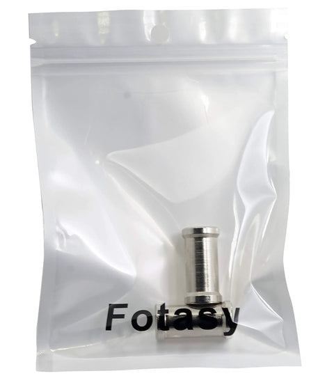 Two Pack 32mm One Quarter Inch To Three Eighths Inch Female To Female Threaded Screw Adapter Spigot in sealed plastic packaging.