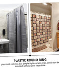 Showcasing curtains hung with Plastic Roman Curtain Rings 48 Pack With Smooth Glide Hanging Hooks for easy bathroom use.