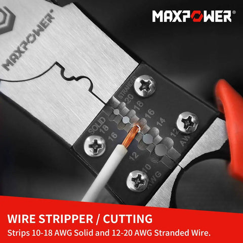 8 Inch Multifunction Pliers Set 5 In 1 Wire Stripper Crimper Cutter Needle Nose Pliers Long Nose Pliers Linesman Side Cutters
