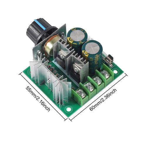 Four Pack PWM DC Motor Speed Controller Switch 12V To 40V 10A Auto Regulator Governor, size details, components visible