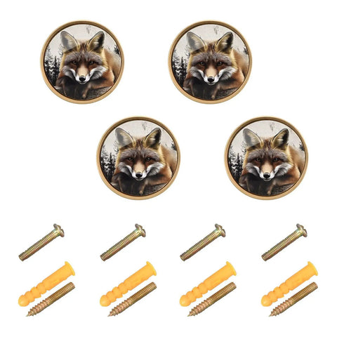 Vintage Gold Cabinet Knobs 4 Pack Round Drawer Pulls For Dresser And Wall Cabinets With Scratch Resistant Finish