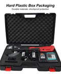 Heavy Duty No BS Electric Hydraulic Cable Cutter in hard plastic case with batteries and charger for field pros.