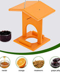 Oriole Feeder For Outdoors Hanging All In One Recycled Plastic Bird Feeder With Removable Glass Cup For Jelly Jam Fruit Nectar Or Seed Orioles Orange 1 Pack