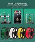 Silk PLA 4KG Bundle for 3D Printing with 1.75mm Filament, Ultra Smooth Luster in Green White Gold Red spools and printers