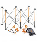 Portable Folding Work Table Kit For Diy And Shop Use A Sturdy 24 By 48 Inch Work Surface With 1500 Lb Capacity And A 30 Inch Working Height Complete Accessories Pack Including Six X Cups Non Slips Three Quick Clamps Two Cord Hooks And Carry Bag CK625