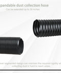 2-1/2 Inch Flexible Dust Collection Hose For Table Saws And Drill Presses Extends Up To 39 Inches Heavy Duty Black Hose