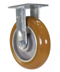 Top Tier Kingpinless Rigid Caster Featuring An Eight Inch Caster Wheel And Two Inch Stem Rated For A Beastly One Thousand Five Hundred Pound Payload To Keep Your Shop Cart Rolling Dead Nuts Straight With Zero Play For Real - close-up of caster wheel.