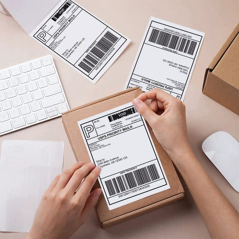 Straight Up Premium 4x6 Direct Thermal Shipping Labels Fanfold Paper With Perforated Divider Line White Heavy Duty Adhesive For Corrugated Boxes Hella Smooth Print Quality No Hassle Loading 500 Pack Roll