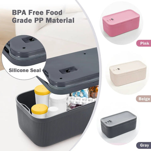 Compact Combination Lock Box That Keeps Your Phone, Medicine, Snacks, Personal Items Safe; BPA free, silicone seal, multi-color