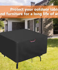 Built Tough Heavy Duty Waterproof Square Table Cover 38 by 38 Inches for Outdoor Patio Tables installed view