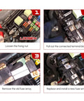 Solid Vehicle Electrical Link Unit With Molded Housing And Metal Tabs Serving As A Perfect Replacement For Your Battery Main Connection Let It Fix Your Ride Today - step-by-step fuse replacement process.