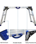 All In One Work Platform 39 By 12 Inch, showing anti-slip foot cover, portable handle, and safety protection design.