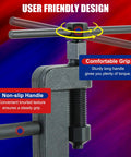 Close-up of 20 Piece Chain Breaker Tool Kit with C Frame showing non-slip handle and user-friendly design features.