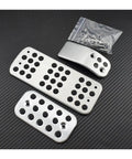 Upgrade Your Ride With Street Tough Clutch And Accelerator Pedal Pads For Peugeot 206 Cars Demanding Hardcore Grip and Heavy Duty Build Crafted From Solid Aluminum For A Knockout Fit That Stops Slippery Mess And Nails Rough Roads Like A Boss, 4-piece set shown with non-slip design.