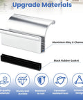 Sleek Chrome Shower Door Pull Handle For Frameless Sliding Glass Panels Featuring A Heavy Duty Grip Design And Nailed Down Easy Mount Perfectly Sized For One Quarter Inch Thick Bathroom Enclosures With Straight Up Rugged Aluminum Construction And A Fresh showing aluminium alloy U-channel and black rubber gasket.