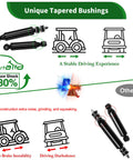 Upgraded Golf Cart Front And Rear Shock Absorber Kit For Club Car DS Precedent Tempo Lifted Models Off Road Ready Replacing OEM 1014235 1014236 1010991 1015813 For A Smoother Ride And Superior Road Feel comparison chart