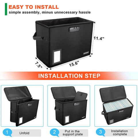 2 Pack Comic Book Storage Box With Lock And Label Window Fireproof And Water Resistant Moistureproof Short Box Strong Black