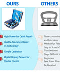 Comparison chart showing benefits of Pro Grade Auto Dent Repair Kit 1.38KW Magnetic Induction PDR Heater Machine With Case.