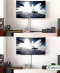 Comparative view of wall-mounted TV setup using Paintable Wire Hider Kit For Walls To Hide 1 To 2 Cables With 40 Channel Pieces and Fittings