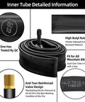 Two Pack 16 Inch Bike Inner Tubes For Kids Mountain Bikes Fits 1.75 To 2.125 Tire Width Durable Reinforced Schrader Valve 32mm