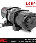 Rough Country 4500 Lb ProSeries Winch For Utv And Atv With Fifty Ft Synthetic Rope 1.4HP Motor 12V Waterproof Remote Control