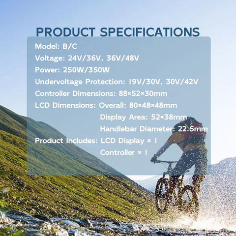 All Weather Brushless Speed Controller With LCD Display For Electric Mountain Scooter 24V 36V 250W 350W Kit Delivers Precise Throttle Response And Quiet Operation And Reliable Braking And Direction Control