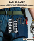 Pro Grade 10 Piece Nut Driver Set For Impact Drill With Metric And SAE Nut Driver Bits, Ridge Design 1/4 Hex Shank, shown in pocket