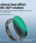 CPL Anti-Glare Filter For F7NP And F7N Dash Cams, Circular Polarizer Lens with 360-degree rotation feature, cuts glare and reflections
