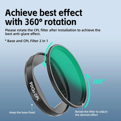 CPL Anti-Glare Filter For F7NP And F7N Dash Cams, Circular Polarizer Lens with 360-degree rotation feature, cuts glare and reflections