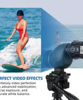 Eyepiece Telescope Camera With 2.5K Video Recording For 24mm To 50mm Eyepieces showing smooth video of a surfer at sea