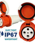 Built Like a Tank 100 Amp Pin and Sleeve Electrical Connector 4 Wire Power Plug with IP67 waterproof sealing.
