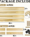 Package contents of Juice Groove Router Jig For Cutting Boards Adjustable Wooden Router Guide with panels, spacers, screws, and nuts