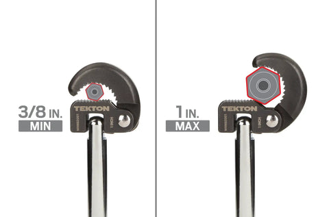 11 Inch Basin Wrench With 180 Degree Pivoting Head for Reaching Tight Nuts, jaws adapt 3/8 to 1 in. nuts on faucets and drains