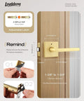 Gold Finished Heavy Duty Interior Door Handle Set With No Fuss Privacy Lever For Bedroom And Bathroom, installation guide, wood door