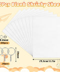 DIY Shrink Plastic Keychain Kit With 140 Pieces Shrink Sheets And 120 Accessories, 7.9 By 5.7 Inch Shrinky Dink Paper