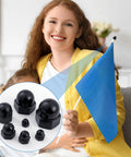Woman holding flag with inset of 35Pcs Thread Cap Hex Knob Set Black M3 To M12 Carbon Steel Ball Lamp Decoration And Light Fixture Fastening Nuts.